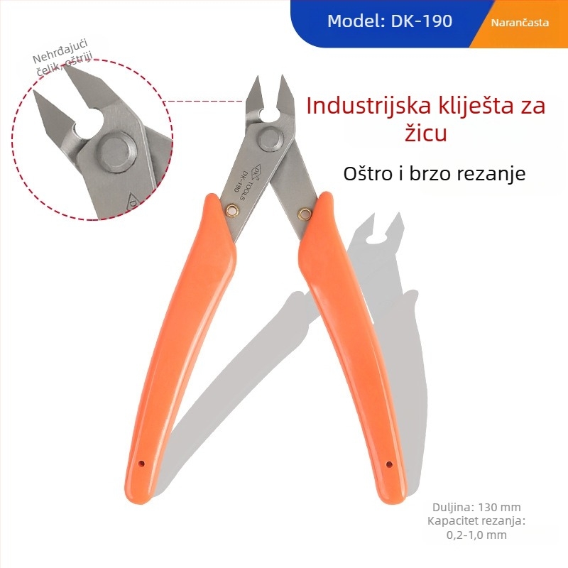 Model 170 — 5-inčne mini dijagonalne kliješta za DIY elektroniku, krom-vanadijev čelik, za rez mekih materijala (drut, plast, žičana mreža)