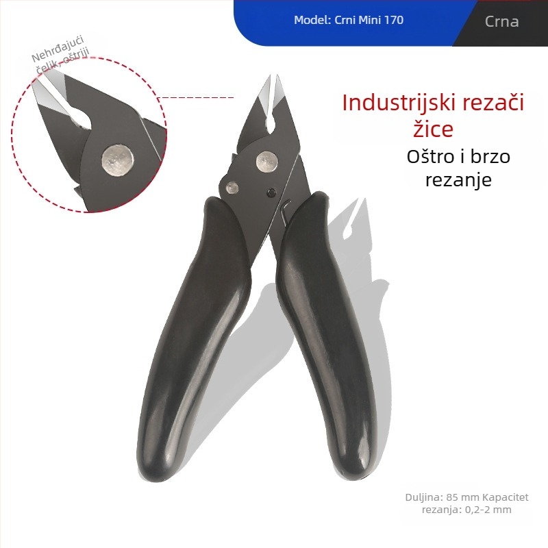 Model 170 — 5-inčne mini dijagonalne kliješta za DIY elektroniku, krom-vanadijev čelik, za rez mekih materijala (drut, plast, žičana mreža)