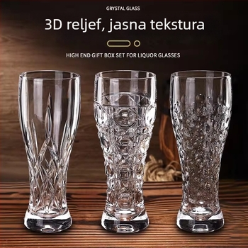 Debela čaša za craft pivo od kristalnog stakla, kućna upotreba, graviran dizajn, veliki kapacitet