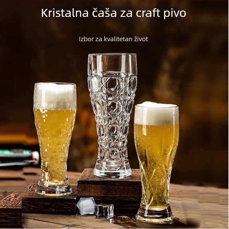 Debela čaša za craft pivo od kristalnog stakla, kućna upotreba, graviran dizajn, veliki kapacitet
