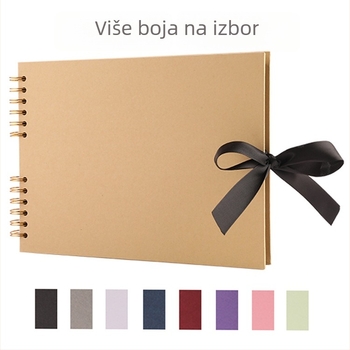 DIY fotoalbum sa spiralnim povezom, kreativna mašna, samoljepljivi scrapbooking album za kartice, 40 unutarnjih stranica
