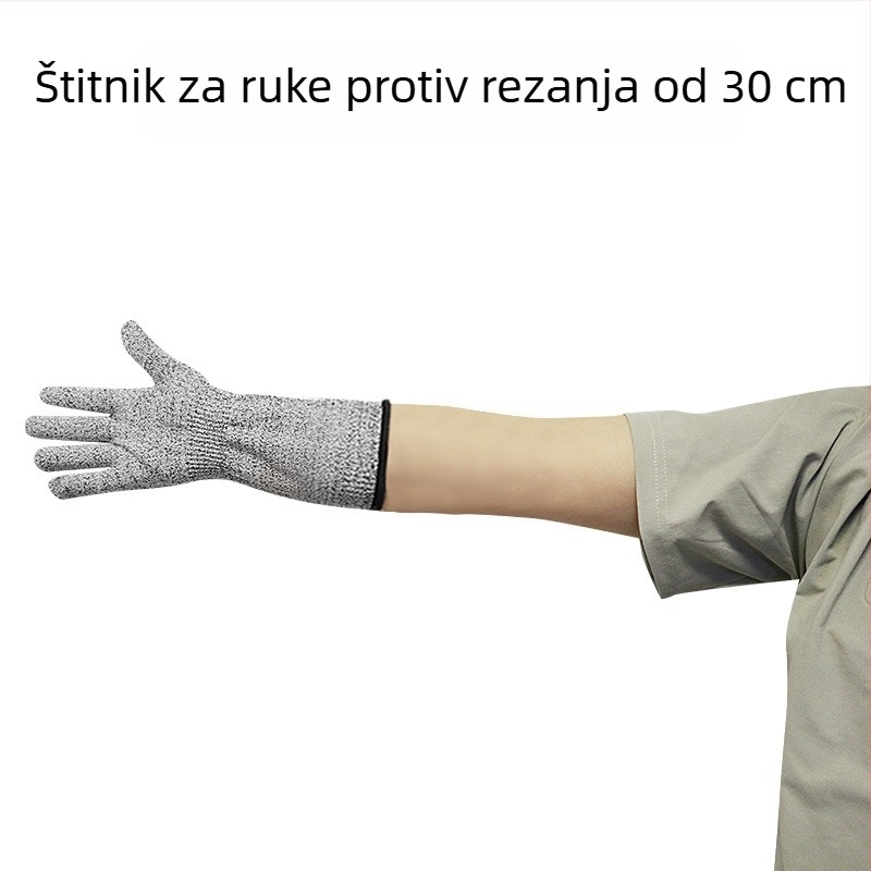 Produženi rukavi otporni na rezanje, razina HPPE 5, zaštita podlaktice od ogrebotina, otpornost na ugrize i rezanje, zaštita od probijanja, radničke rukavice za gradilište