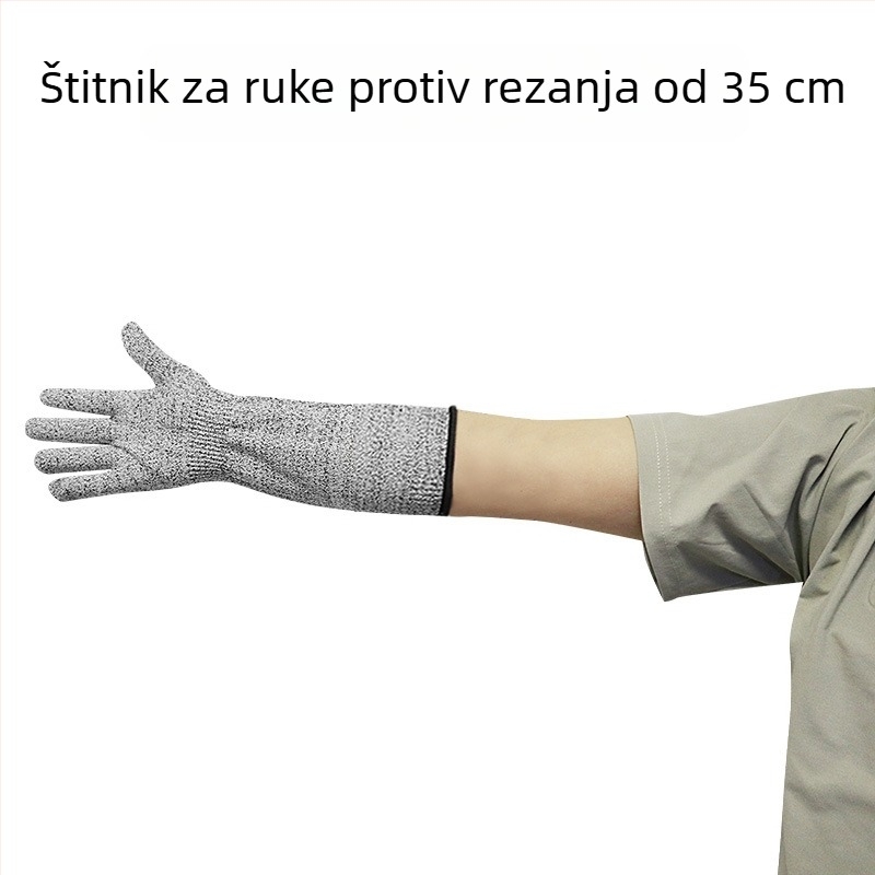 Produženi rukavi otporni na rezanje, razina HPPE 5, zaštita podlaktice od ogrebotina, otpornost na ugrize i rezanje, zaštita od probijanja, radničke rukavice za gradilište