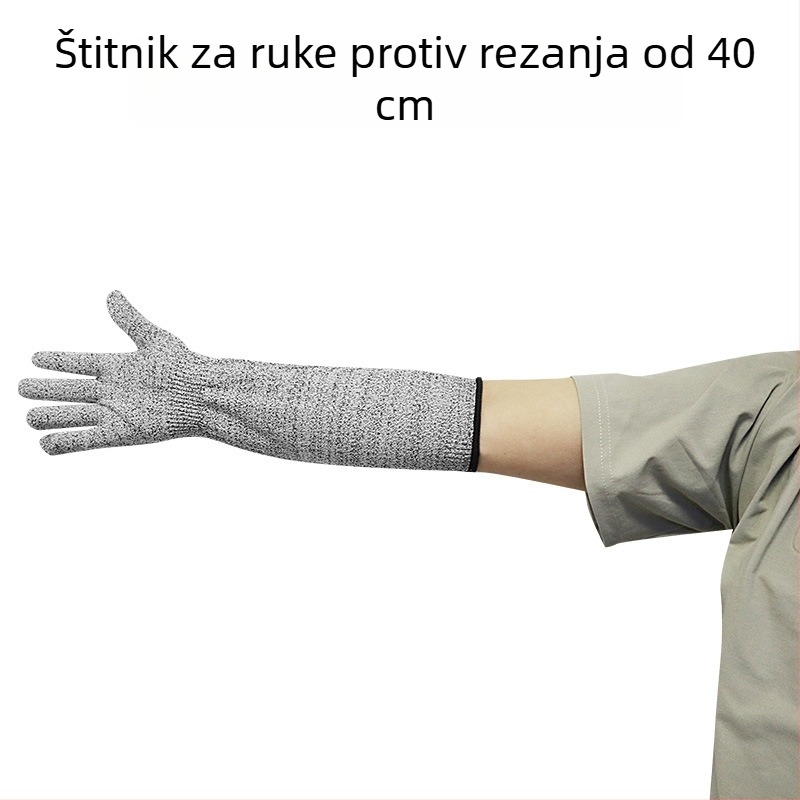 Produženi rukavi otporni na rezanje, razina HPPE 5, zaštita podlaktice od ogrebotina, otpornost na ugrize i rezanje, zaštita od probijanja, radničke rukavice za gradilište