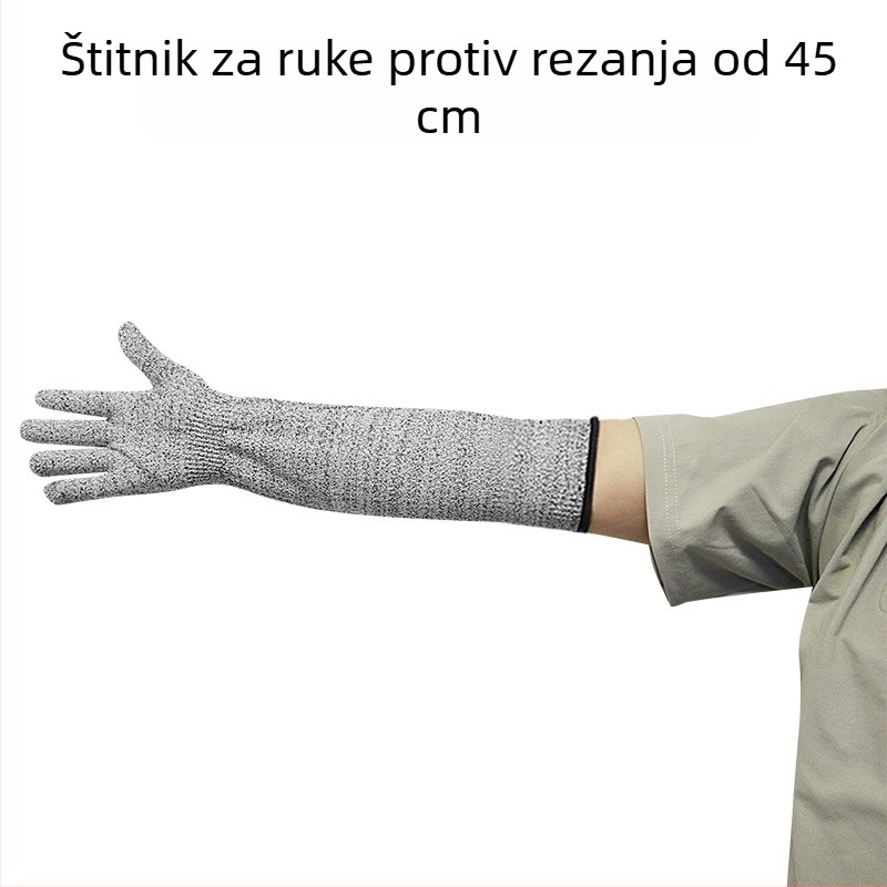 Produženi rukavi otporni na rezanje, razina HPPE 5, zaštita podlaktice od ogrebotina, otpornost na ugrize i rezanje, zaštita od probijanja, radničke rukavice za gradilište
