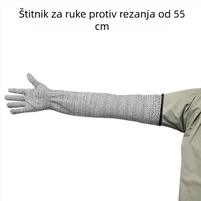 Produženi rukavi otporni na rezanje, razina HPPE 5, zaštita podlaktice od ogrebotina, otpornost na ugrize i rezanje, zaštita od probijanja, radničke rukavice za gradilište