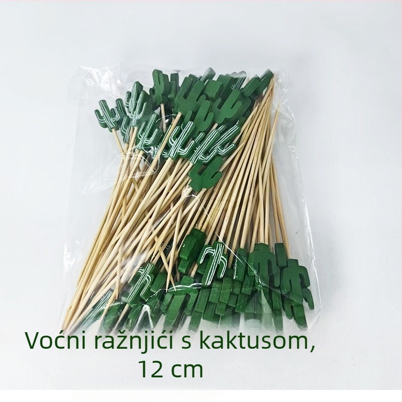 Jednokratne čačkalice i vilice za voće, kreativne desertne vilice, čačkalice za koktele, bambus štapići s karikaturnim dizajnom