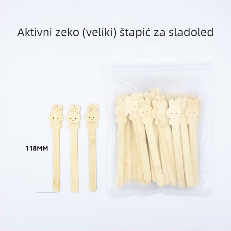 Jednokratne štapiće od bambusa za sladoled za djecu, crtani voćni štapići, biološki razgradivi.