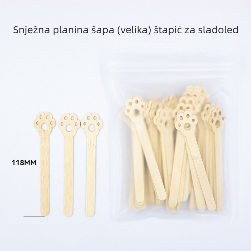Jednokratne štapiće od bambusa za sladoled za djecu, crtani voćni štapići, biološki razgradivi.