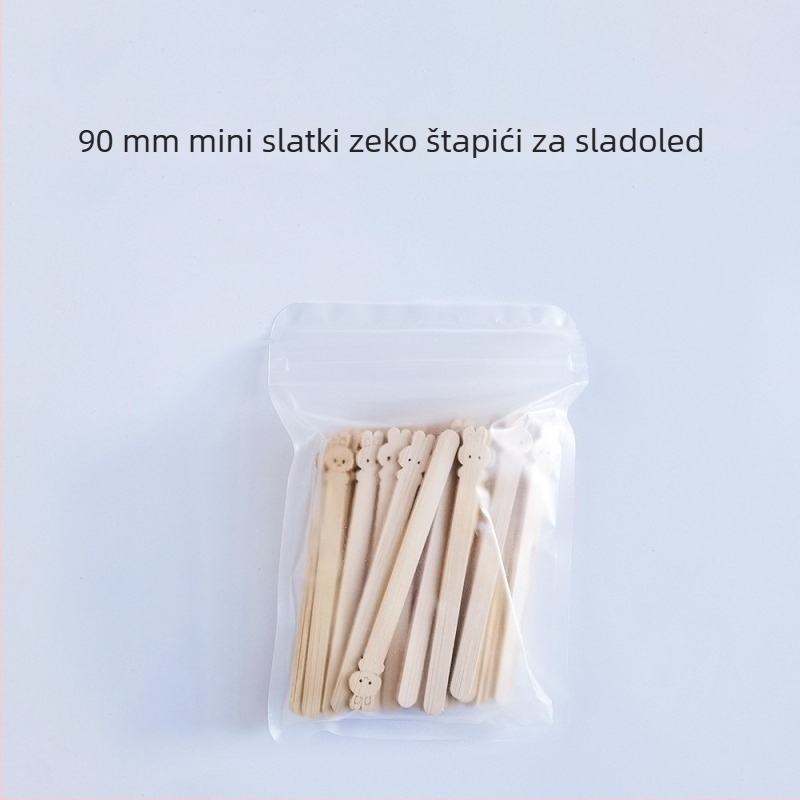 Jednokratne štapiće od bambusa za sladoled za djecu, crtani voćni štapići, biološki razgradivi.