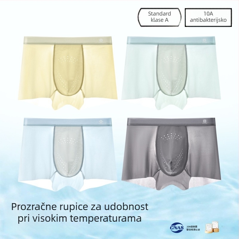 Muške bokserice od ice silk materijala, velike veličine, ultratanke, antibakterijske, za ljeto