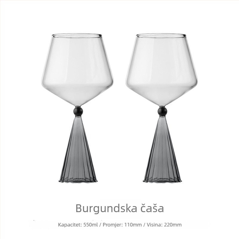 Elegantni set Burgundskih čaša za vino s dekantatorom, čaše za crveno vino za kućnu upotrebu, vjenčani dar u kutiji za poklon