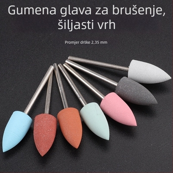 Silikonska glava za brušenje za rezbarenje nefrita, žada i ahata, okrugla glava, 2.35 mm osovina
