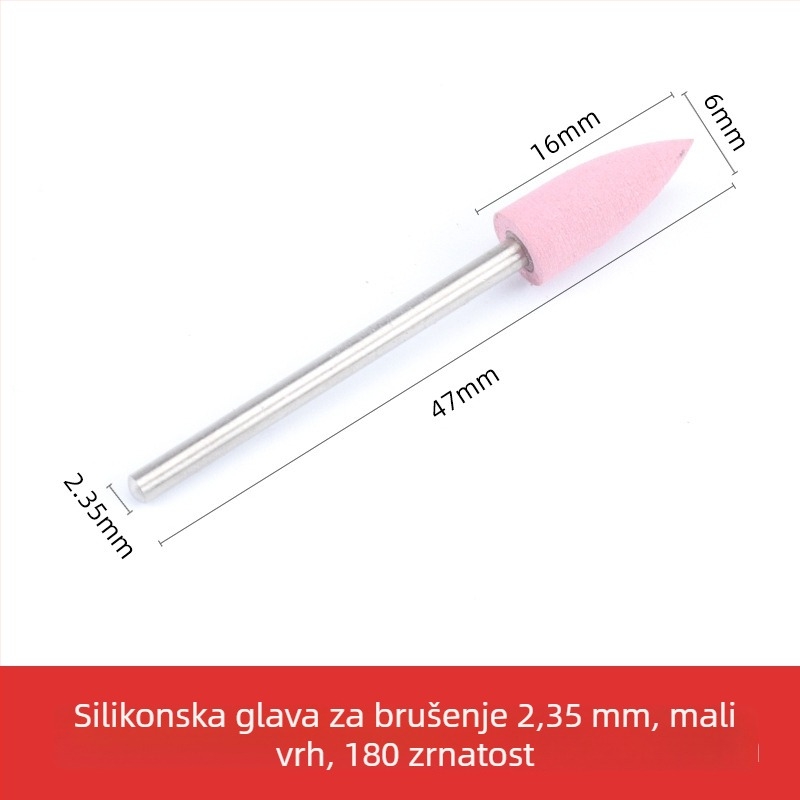 Silikonska glava za brušenje za rezbarenje nefrita, žada i ahata, okrugla glava, 2.35 mm osovina