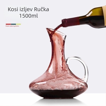 Dekanter za crveno vino od bezolovnog kristala, u obliku harfe, s U-oblikovanim nagibom otvora, za kućnu upotrebu