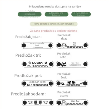 Ogrlica za mačke s zvončićem i graviranom kožnom identifikacijskom pločicom, za mačiće i male pse