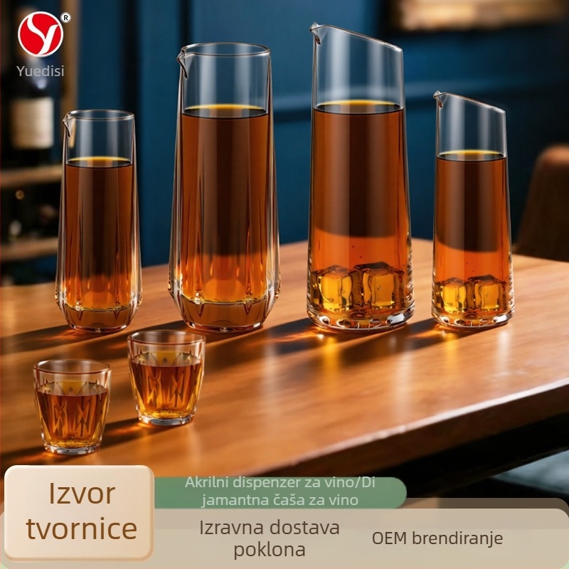Akrilni dekanter 500 ml, čaša s dijamantom, otporna na lomljenje