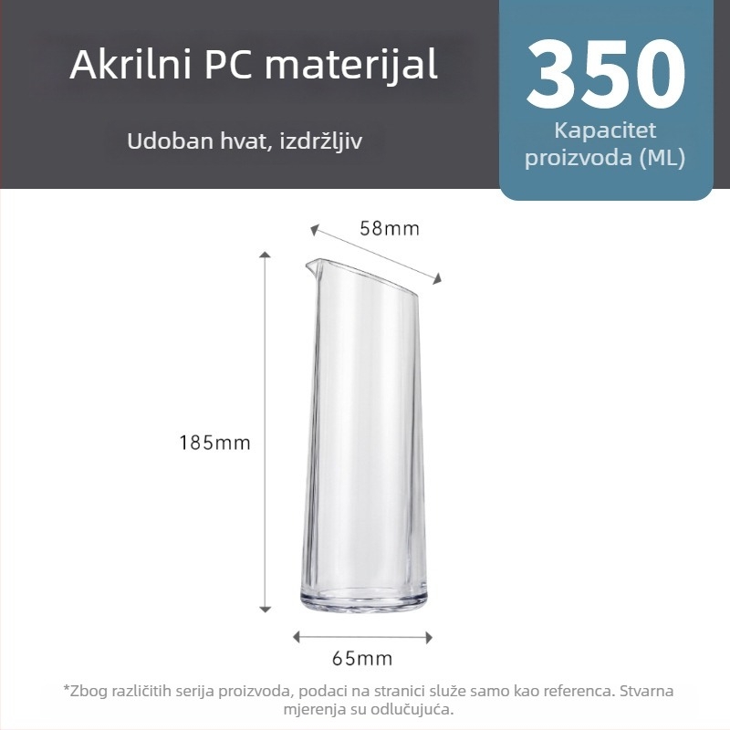Akrilni dekanter 500 ml, čaša s dijamantom, otporna na lomljenje