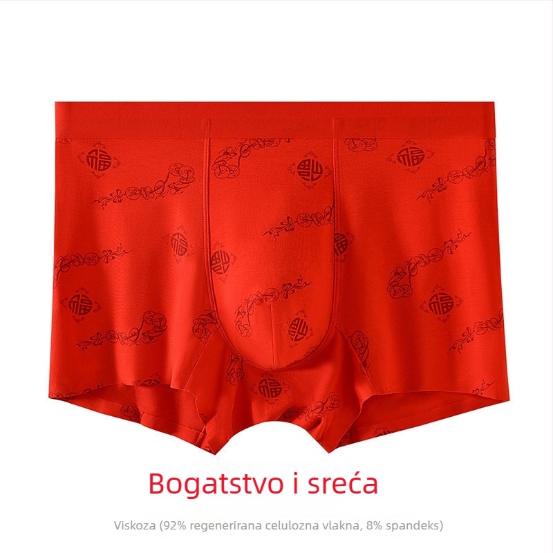 Crvene muške bokserice od modalne tkanine, prozračne i antibakterijske, s podstavom od svile.