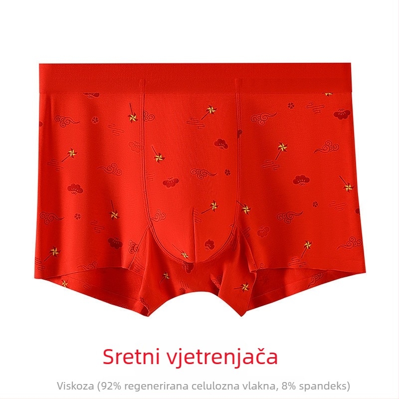 Crvene muške bokserice od modalne tkanine, prozračne i antibakterijske, s podstavom od svile.