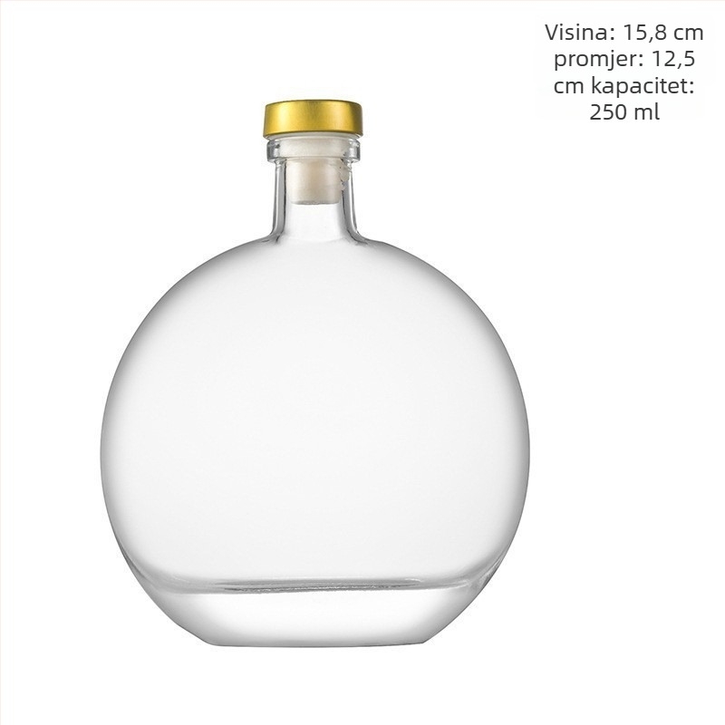 Ravne ovalne mini bočice vina: 500 ml bočice ledenog vina, 500 ml bočice kave, 250 ml bočice neutralnih alkohola, 250 ml bočice voćnog vina