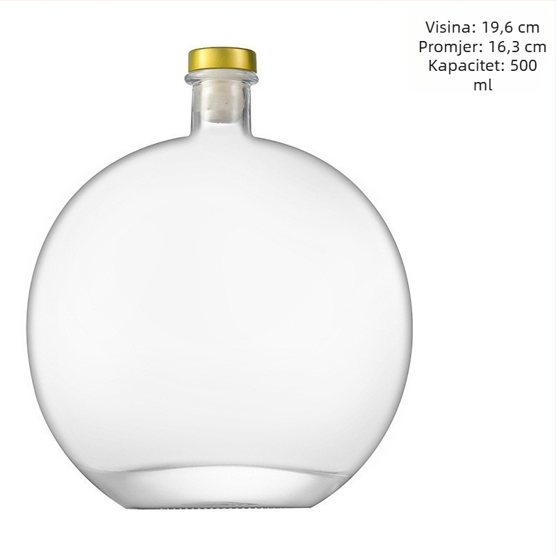 Ravne ovalne mini bočice vina: 500 ml bočice ledenog vina, 500 ml bočice kave, 250 ml bočice neutralnih alkohola, 250 ml bočice voćnog vina