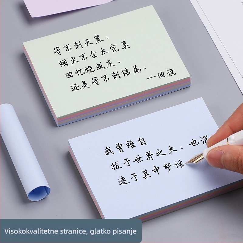 Šarene velike ljepljive bilježke s linijama za učenike – kreativni notes