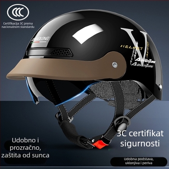 Junhaolong 3C certificirana kaciga za električni bicikl, polukaciga, za muškarce i žene, ljetna zaštita od sunca, za sve sezone