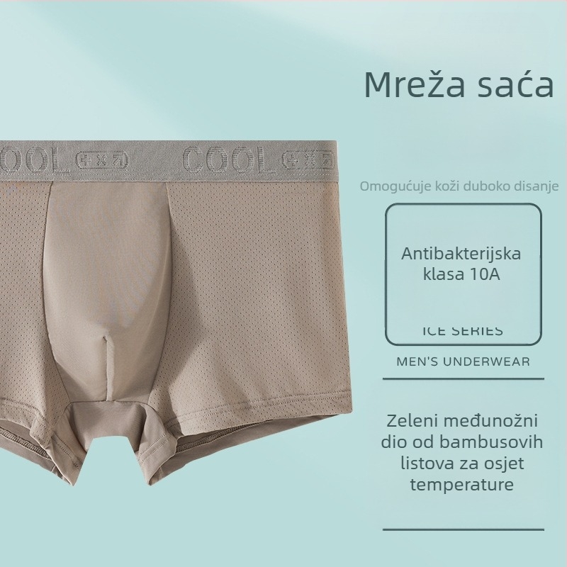 Muške boxerice od ice silk, antibakterijske, 10A, prozračne, srednjeg pojasa