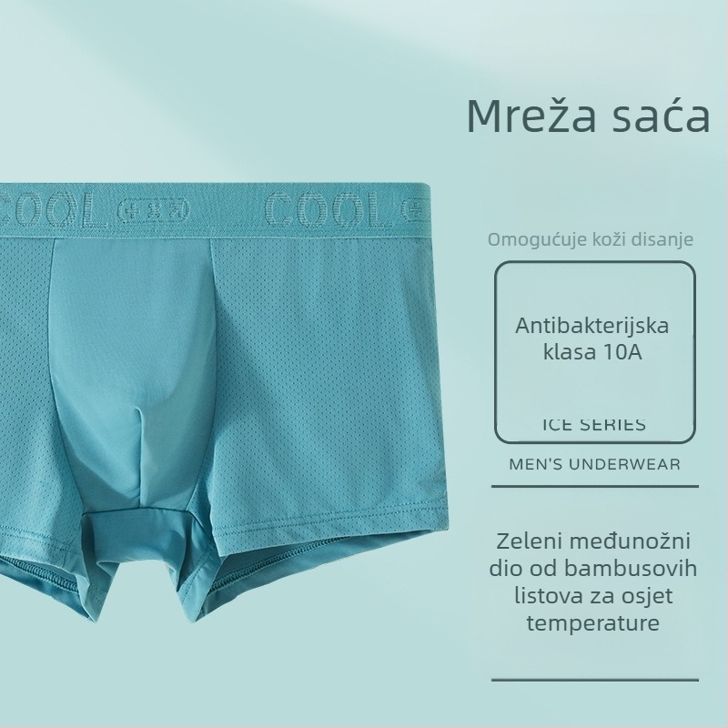 Muške boxerice od ice silk, antibakterijske, 10A, prozračne, srednjeg pojasa