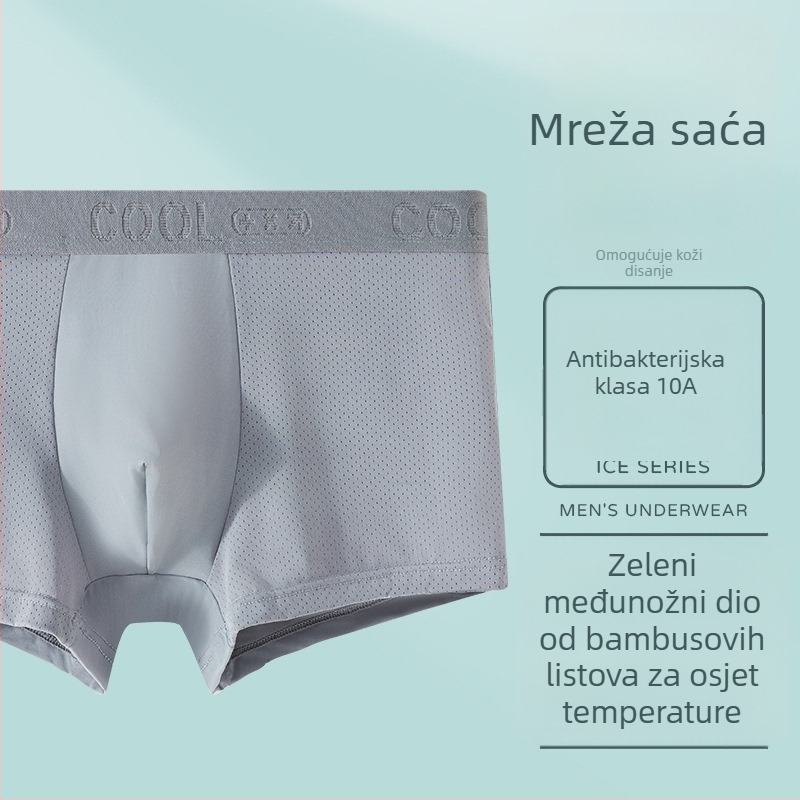 Muške boxerice od ice silk, antibakterijske, 10A, prozračne, srednjeg pojasa