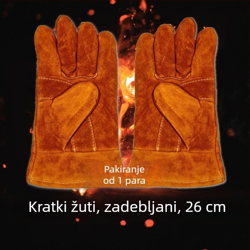 Zavarivačke rukavice od mekane kože, debeli, otporne na vatru, zimi, industrijske, protiv opeklina, visoke temperature, dugačak dizajn