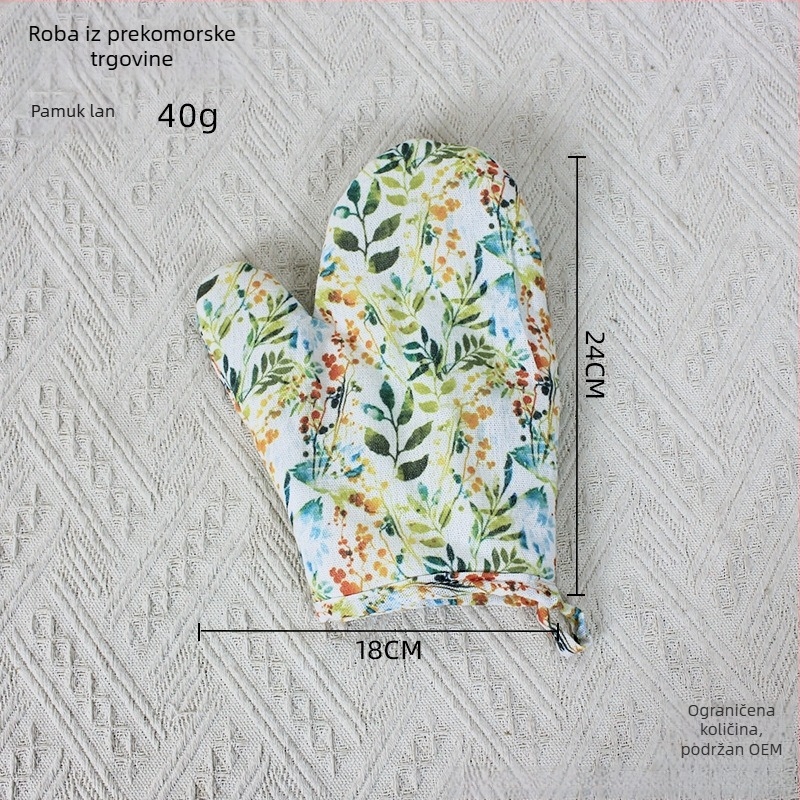 Debele rukavice za mikrovalnu pećnicu, zaštita od opeklina, protuklizne, otporne na visoke temperature, izolacijske, kuhinja i pečenje, pamuk-lin materijal, dužina 24 cm, japanski stil