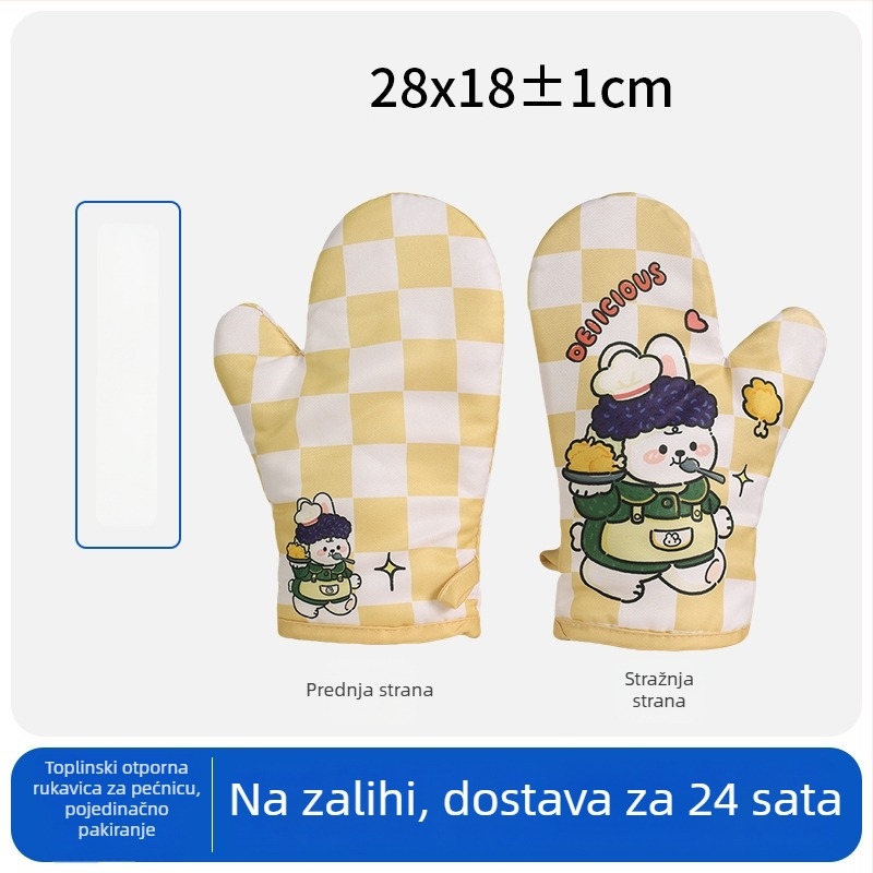 Slatke rukavice za pečenje za žene, visokokvalitetne kuhinjske rukavice za pećnicu, zaštita od opeklina za mikrovalne, debele i izolirane velike rukavice