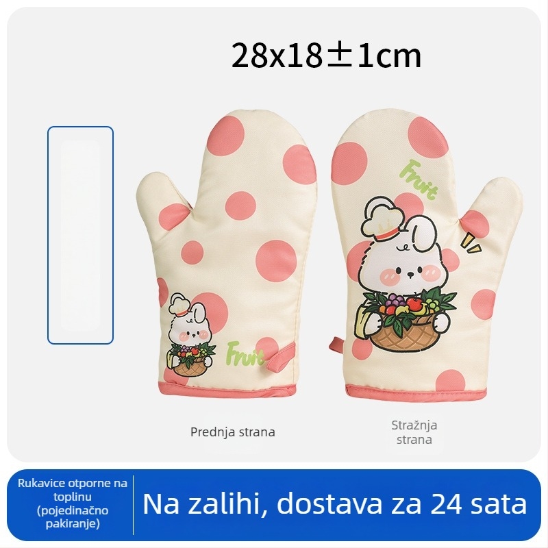 Slatke rukavice za pečenje za žene, visokokvalitetne kuhinjske rukavice za pećnicu, zaštita od opeklina za mikrovalne, debele i izolirane velike rukavice