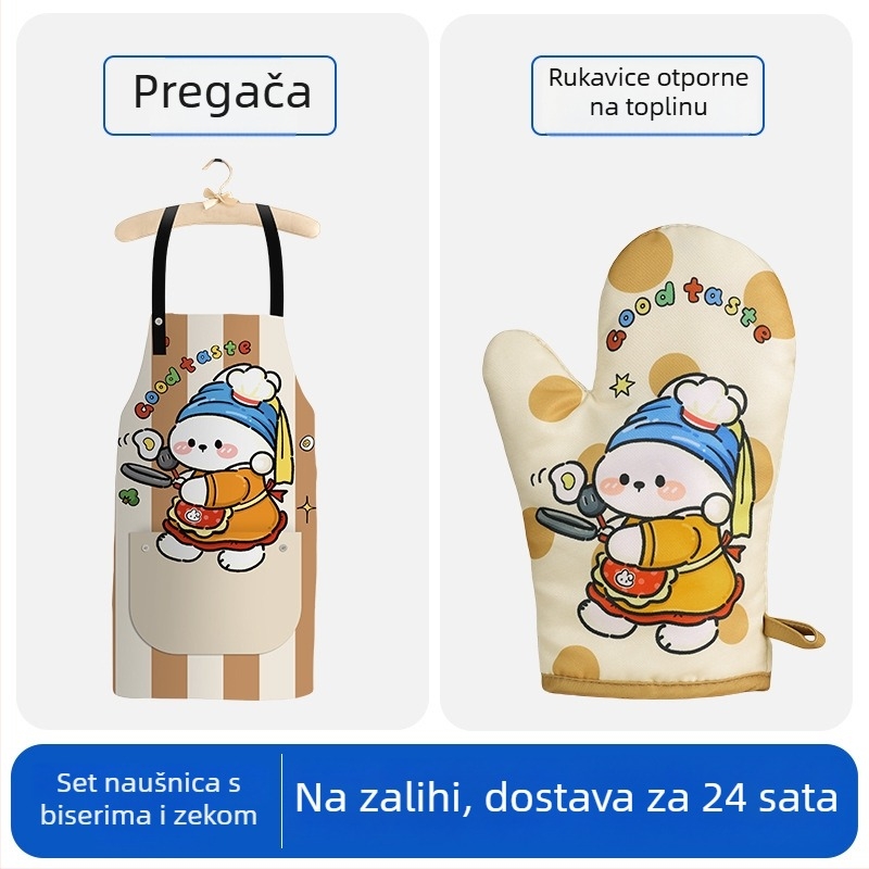 Slatke rukavice za pečenje za žene, visokokvalitetne kuhinjske rukavice za pećnicu, zaštita od opeklina za mikrovalne, debele i izolirane velike rukavice