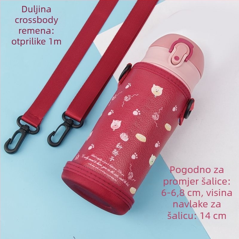 Dječji kožni držač čaše s remenom – prenosna izolacijska zaštita za čaše