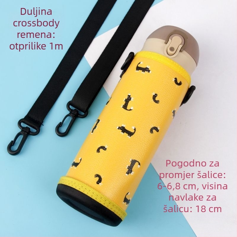Dječji kožni držač čaše s remenom – prenosna izolacijska zaštita za čaše
