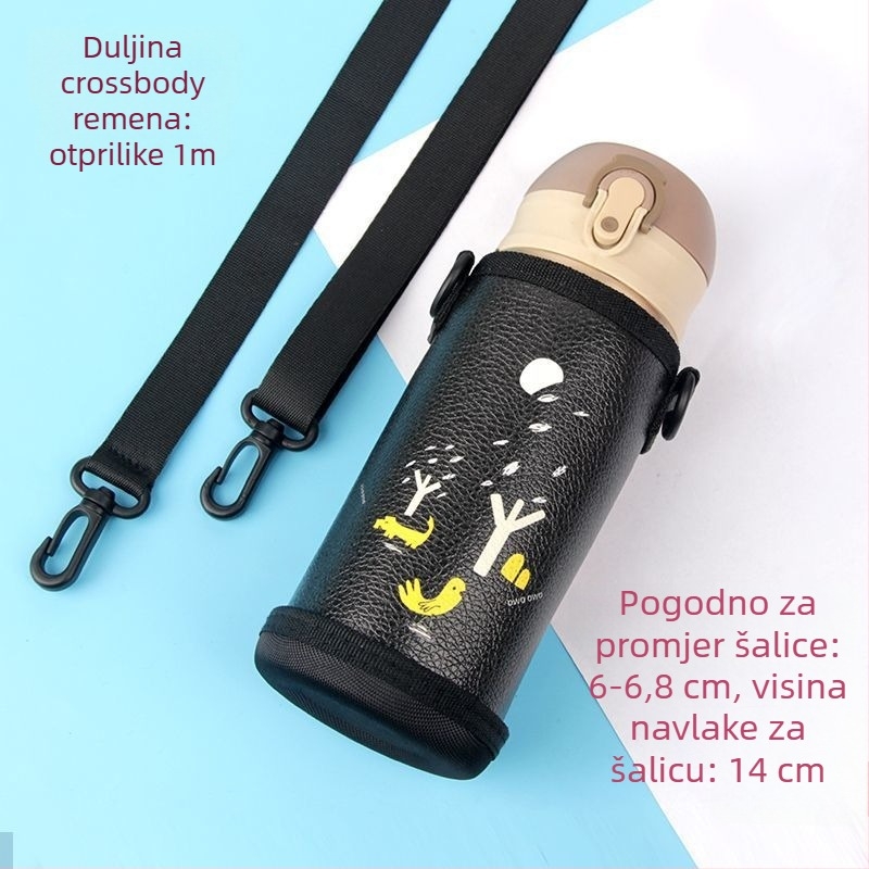 Dječji kožni držač čaše s remenom – prenosna izolacijska zaštita za čaše