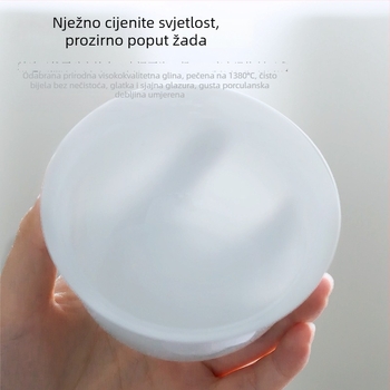 Gaiwan od bijelog porculana Jingdezhen sa poklopcem, veliki keramički čajni set, minimalistički dizajn