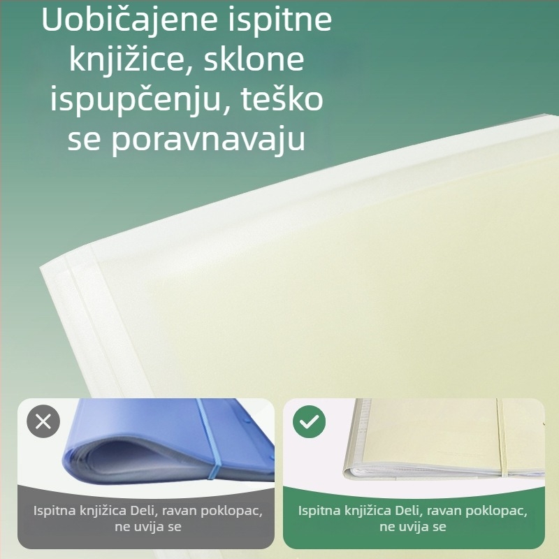 Deli PQ12 Prozirni folder s prozirnim insertima za A3 dokumente, organizator ispita