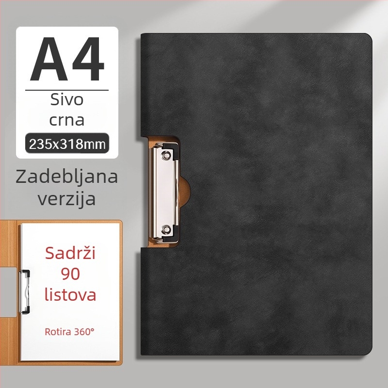 A4 mapa za dokumente od PU materijala, sustav za spajanje i listove, sklopiva mapa za dokumente, PU pločica za pisanje, otisak logotipa, ojačana konstrukcija