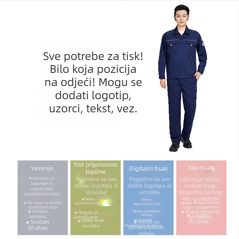 Muško ljetno antistatično radno odijelo za elektrikare – dugi rukavi, otporno na habanje i prljavštinu
