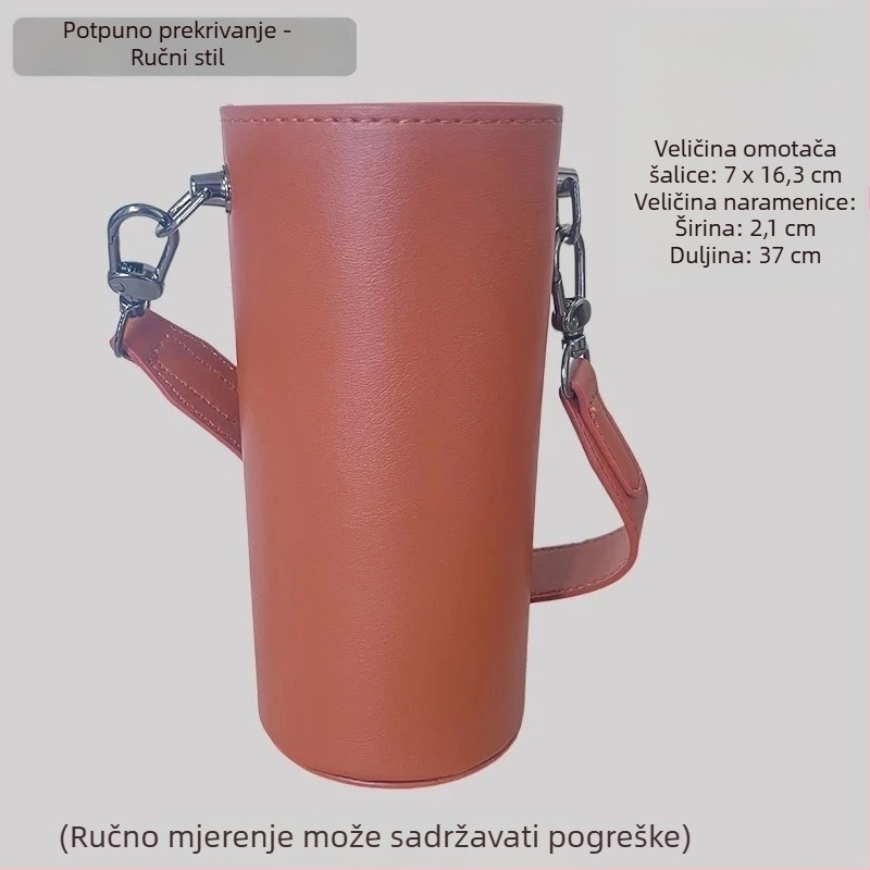 Velika premium PU kožna futrola za termosicu s crossbody naramenicom