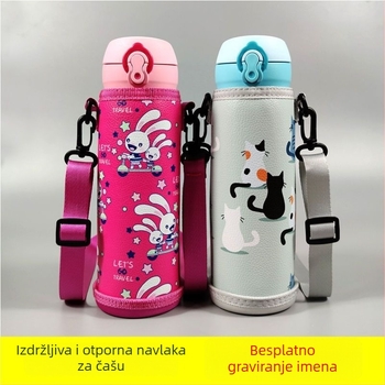 Dječja futrola za termos šalice, universalni zaštitni poklopac, s naramenicom, kapacitet 350–500 ml