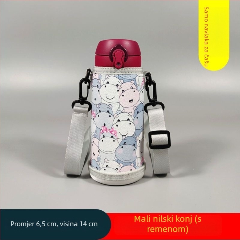 Dječja futrola za termos šalice, universalni zaštitni poklopac, s naramenicom, kapacitet 350–500 ml