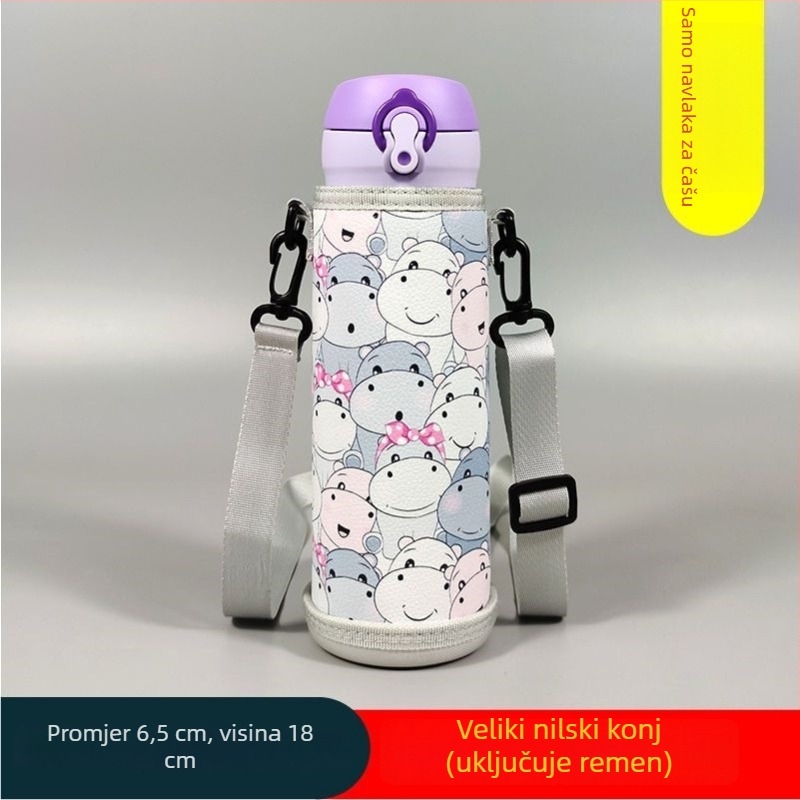 Dječja futrola za termos šalice, universalni zaštitni poklopac, s naramenicom, kapacitet 350–500 ml