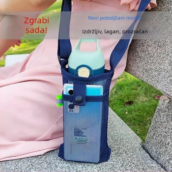 Prozirni zaštitni omotač za staklenu bocu s naramenicom – prijenosni zaštitni omotač za bocu čaja s mlijekom (za djecu)