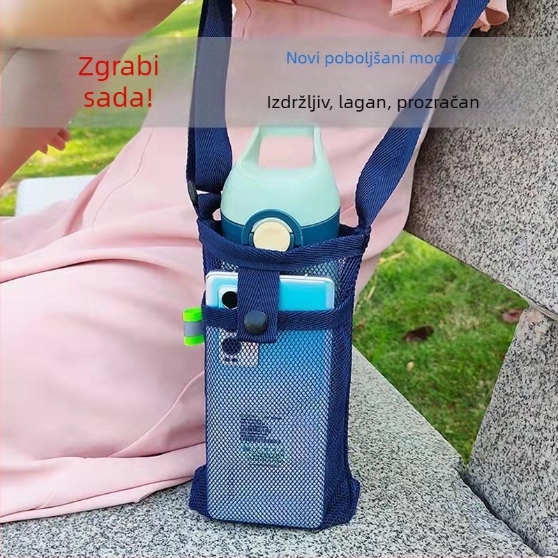 Prozirni zaštitni omotač za staklenu bocu s naramenicom – prijenosni zaštitni omotač za bocu čaja s mlijekom (za djecu)