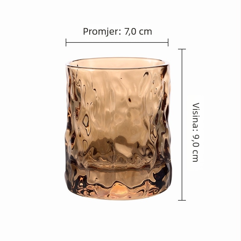 Japanski stil Glacier čaša – debelo staklo, za whiskey, vodu ili kavu, bez ručke